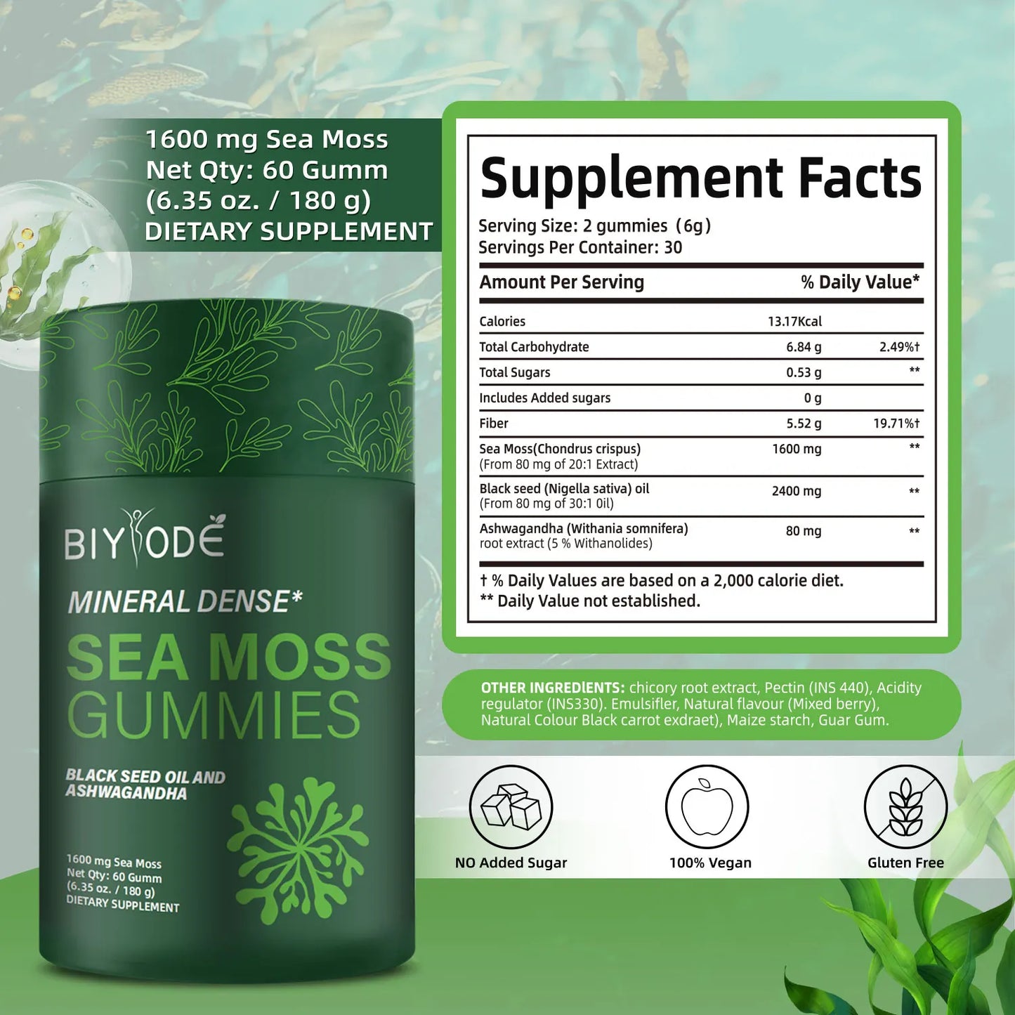 Sea Moss Gummies 1600 Mg Gummies